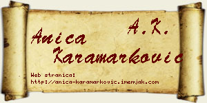 Anica Karamarković vizit kartica